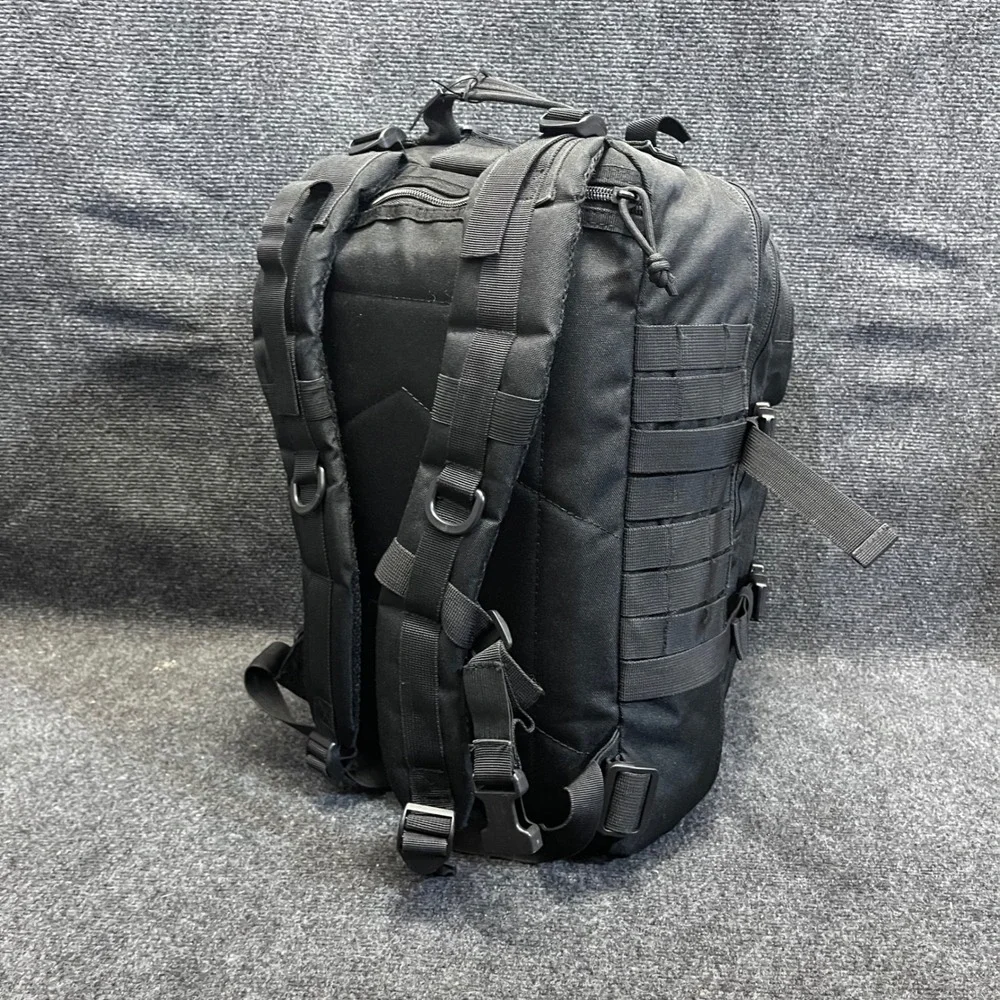 Tactical Series Mens OS Black Backpack MOLLE Military Style 4-Pocket Rugged
